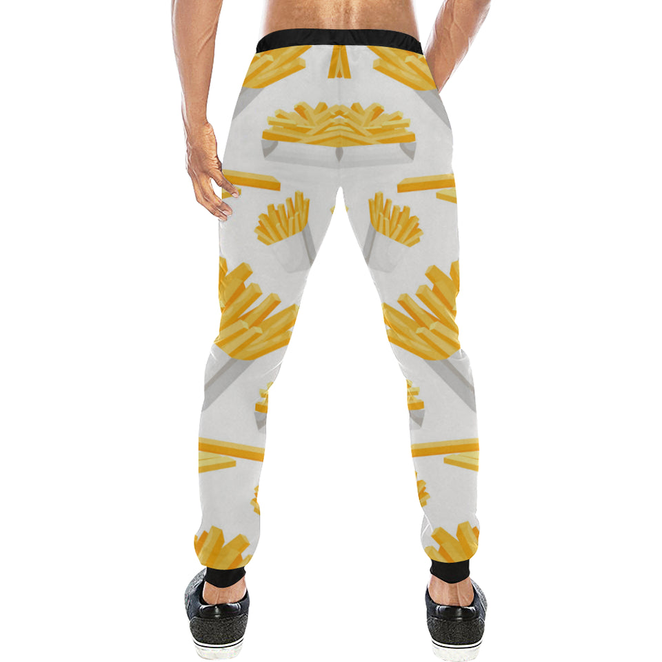 French fries white paper box pattern Unisex Casual Sweatpants