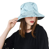Dragonfly pattern blue background Unisex Bucket Hat