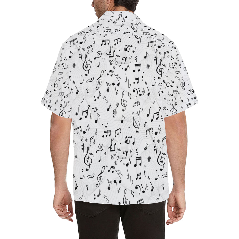 Music Notes Pattern Print Design 04 Men's All Over Print Hawaiian Shirt (Model T58)