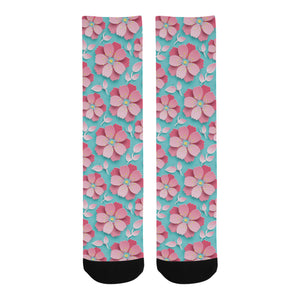 3D sakura cherry blossom pattern Crew Socks