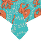 Octopus turquoise background Tablecloth