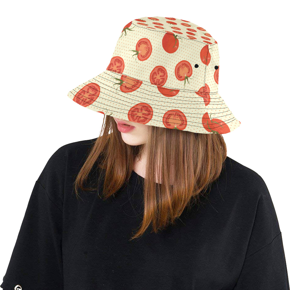 Tomato dot background Unisex Bucket Hat