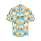 Bee honeycomb pattern Men's All Over Print Hawaiian Shirt