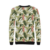 heliconia pattern Women's Crew Neck Sweatshirt