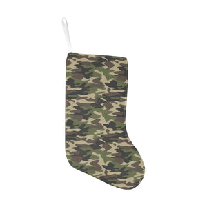 Dark Green camouflage pattern Christmas Stocking