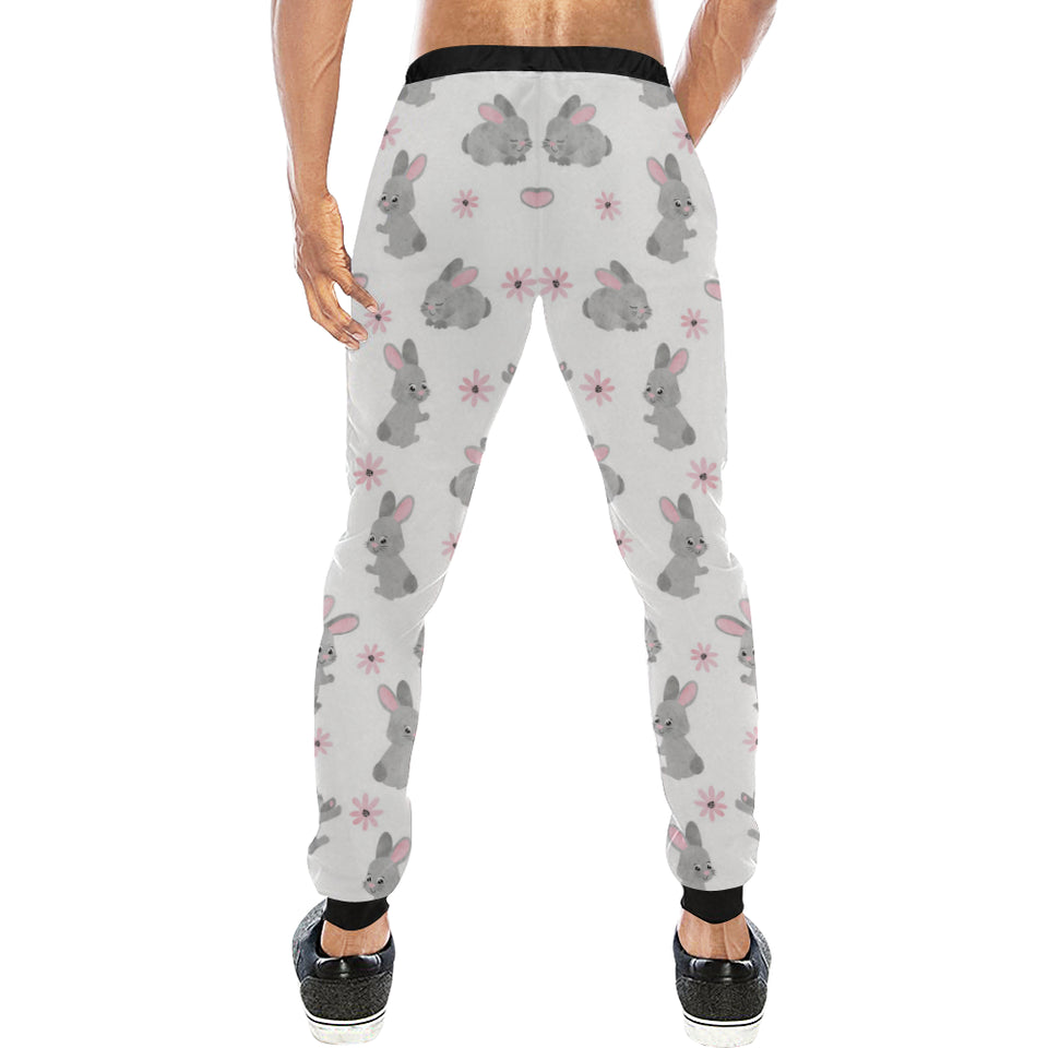 Watercolor cute rabbit pattern Unisex Casual Sweatpants