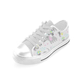Cute elephant mouse pattern Men's Low Top Canvas Shoes White