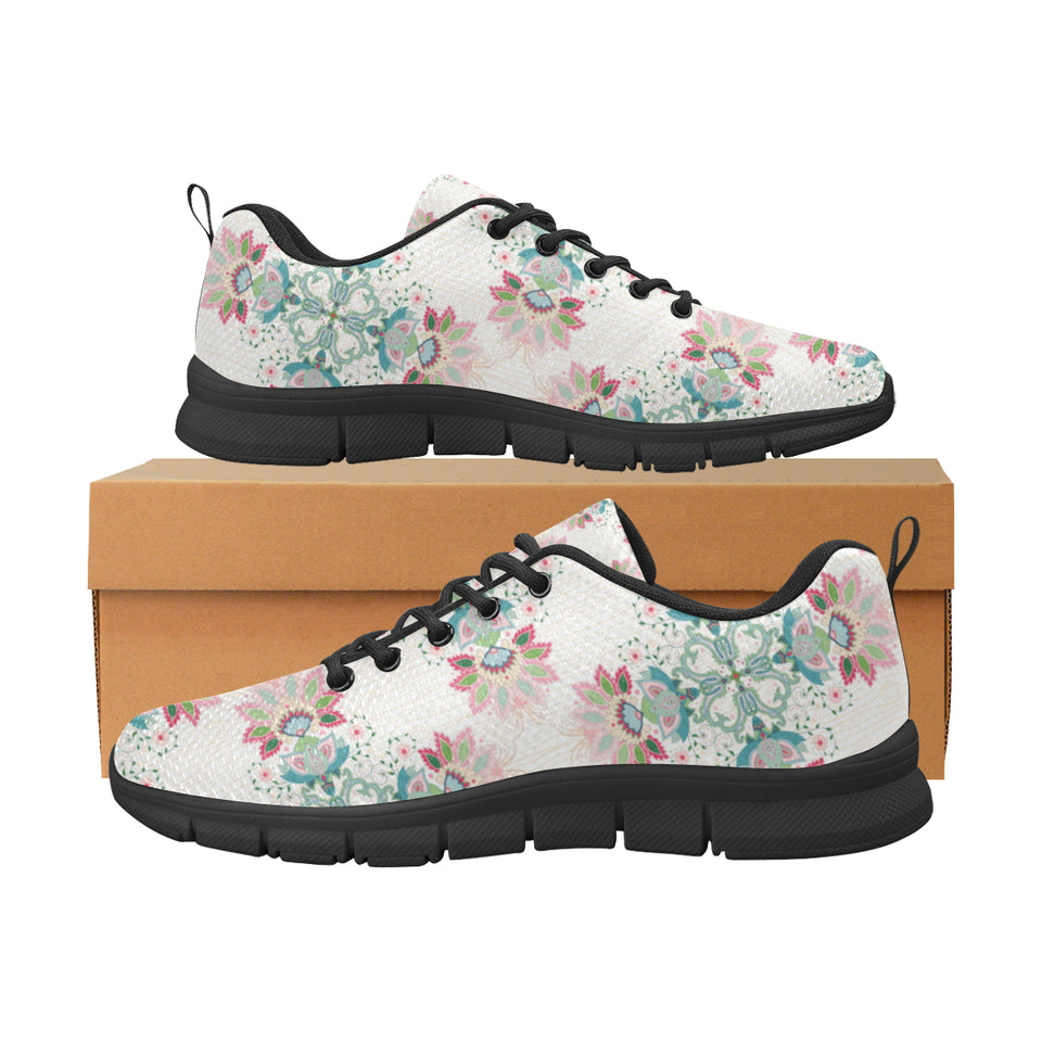 Square floral indian flower pattern Men's Sneaker Shoes