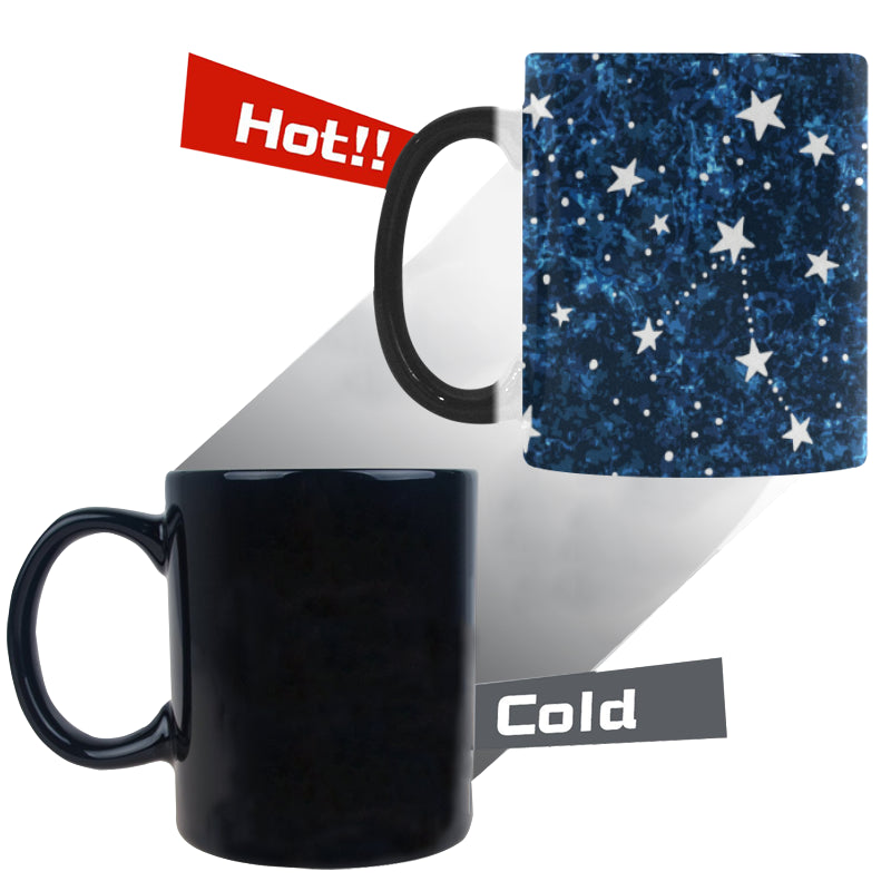 Night sky star pattern Morphing Mug Heat Changing Mug
