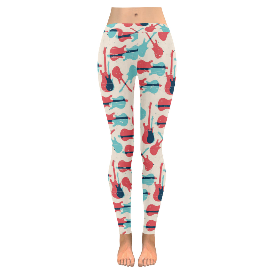 Red Blue guitar pattern Women's Legging Fulfilled In US