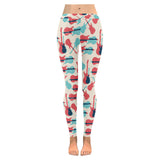 Red Blue guitar pattern Women's Legging Fulfilled In US