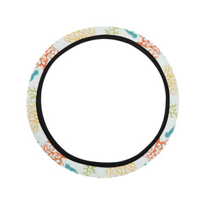 Coral Reef Pattern Print Design 02 Car Steering Wheel Cover