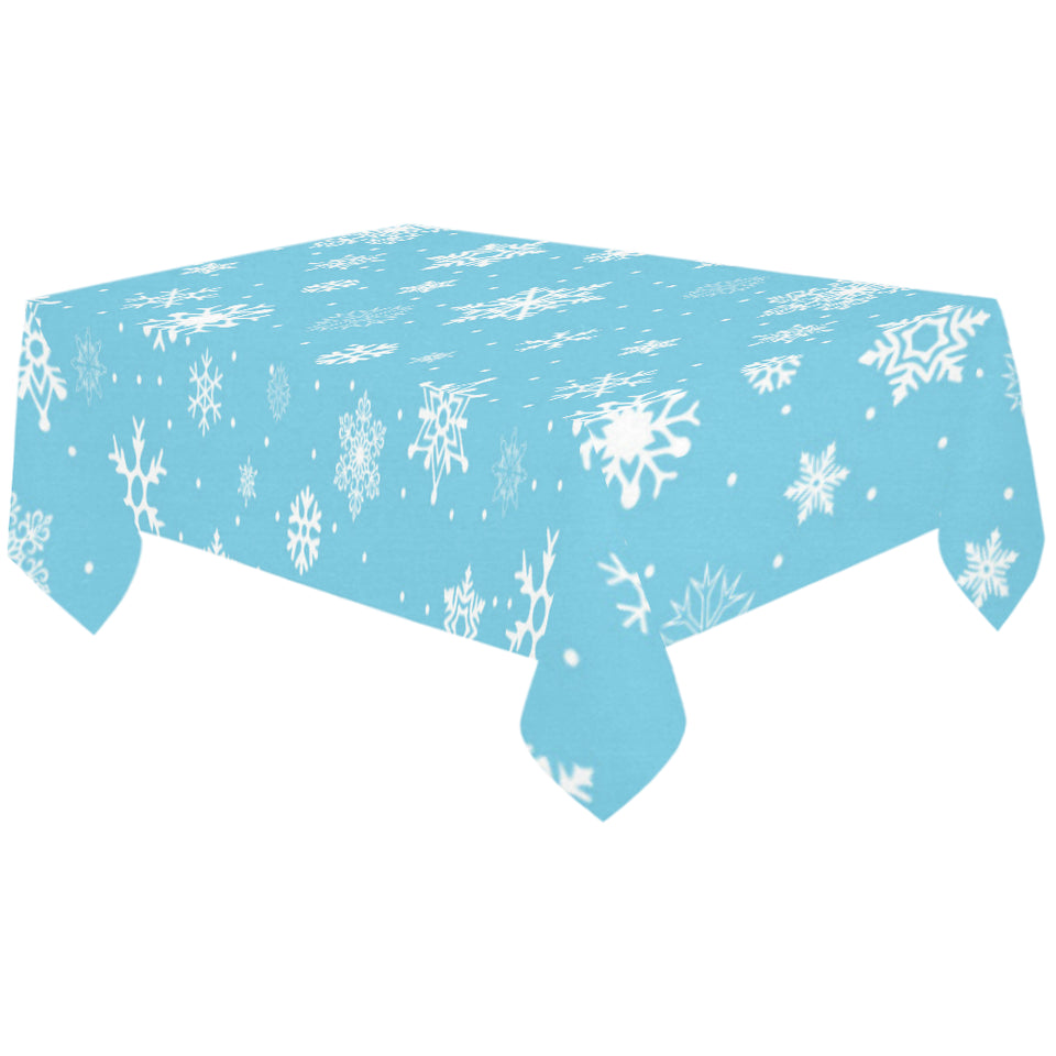 Snowflake pattern blue background Tablecloth