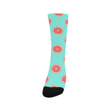 Grapefruit green background Crew Socks