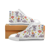 Cute koalas teapots tea Men's High Top Canvas Shoes White