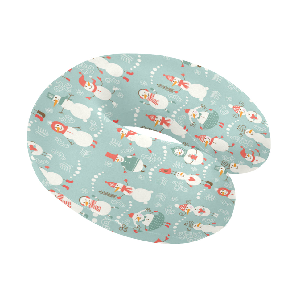 Cute snowman pattern U-Shaped Travel Neck Pillow
