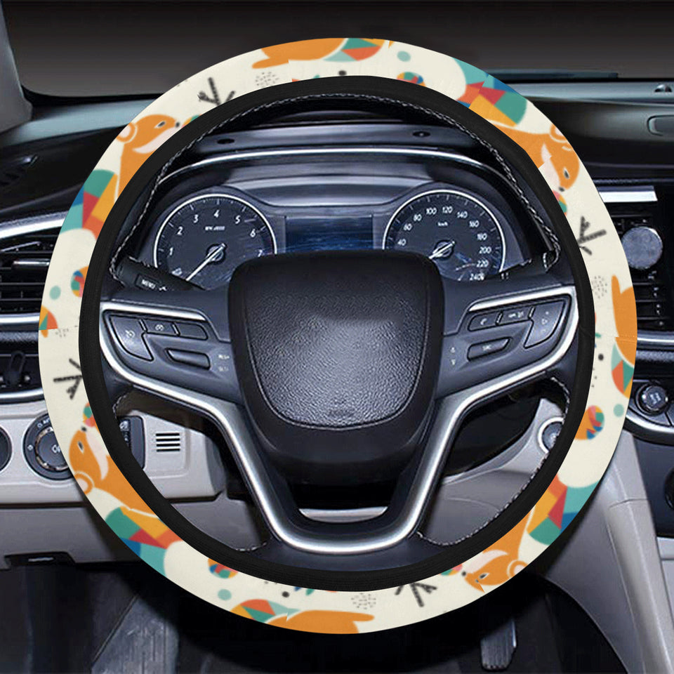 Squirrel Pattern Print Design 04 Car Steering Wheel Cover