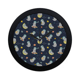 Cute sloth astronaut star planet rocket pattern Elegant Black Wall Clock