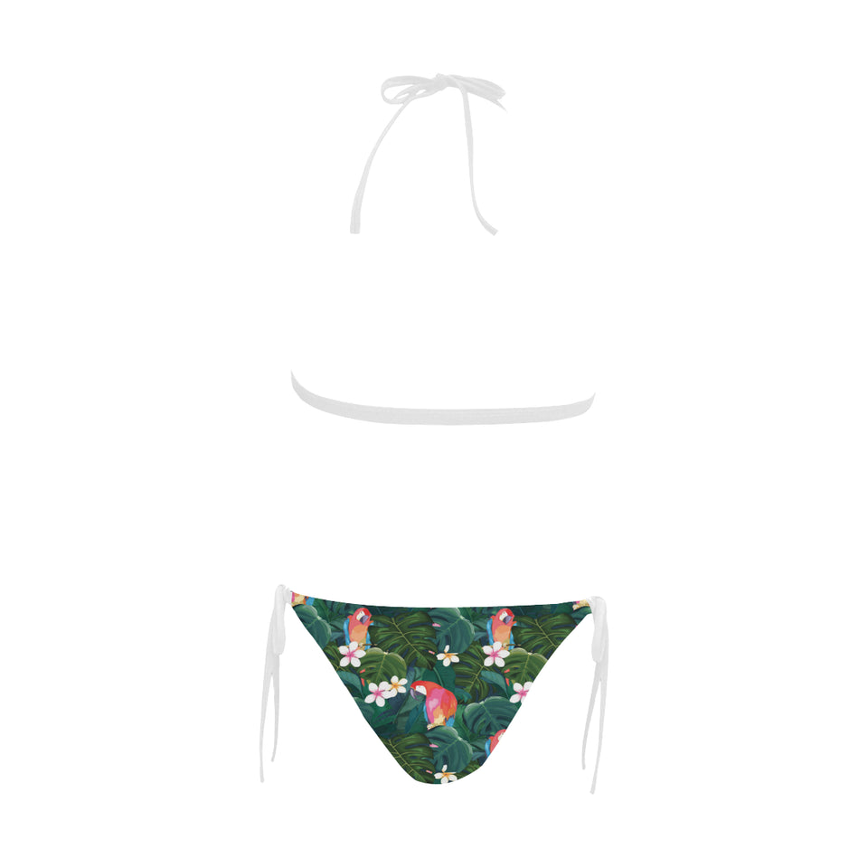 Parrot Palm tree leaves flower hibiscus pattern Sexy Bikinis Two-Piece Swimsuits