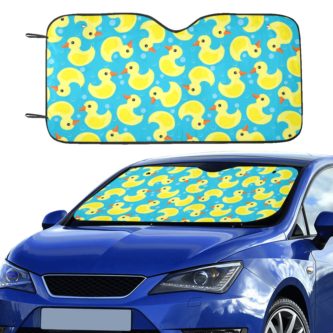 Duck Toy Pattern Print Design 04 Car Sun Shade