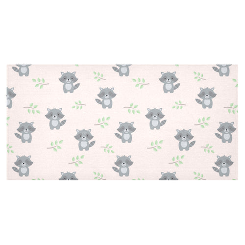 cute raccoons leaves pattern Tablecloth
