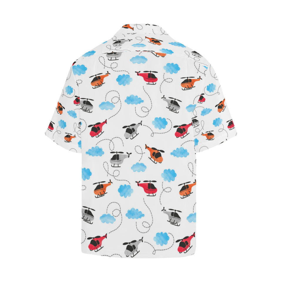 Watercolor helicopter cloud pattern Men's All Over Print Hawaiian Shirt