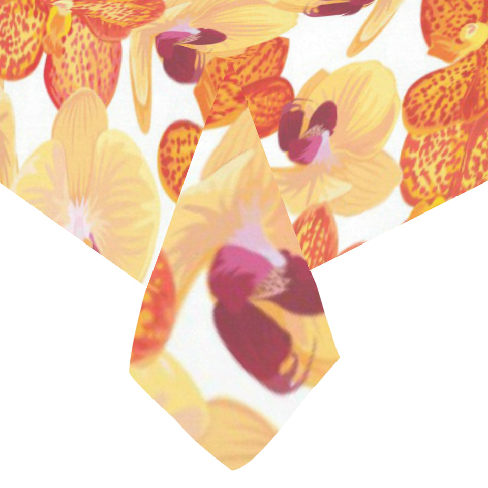 Orange yellow orchid flower pattern background Tablecloth