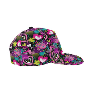 heart dot wave star creative design pattern All Over Print Snapback Cap