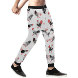 Cool rooster chicken cock floral ornament backgrou Unisex Casual Sweatpants