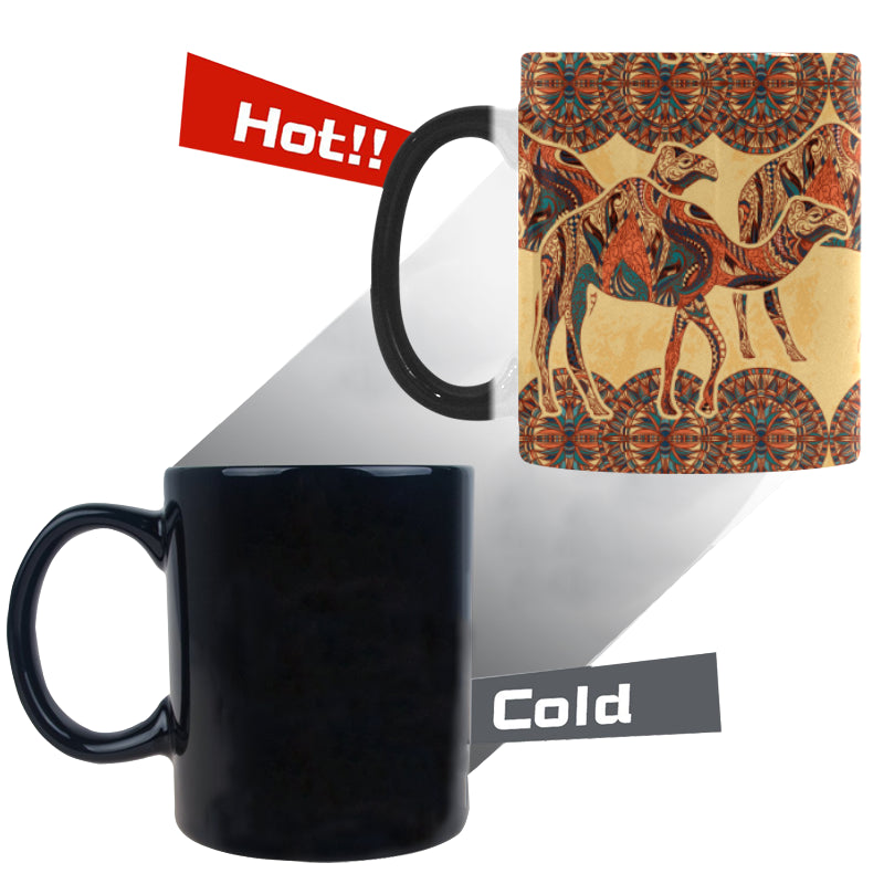 Camel polynesian tribal design pattern Morphing Mug Heat Changing Mug