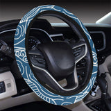 Hand drawn sailboat pattern Car Steering Wheel Cover