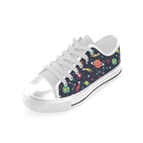 colorful space pattern planet star Men's Low Top Shoes White