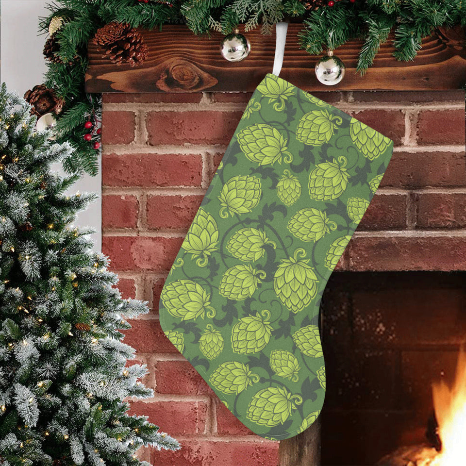 Hop pattern Hop cone background Christmas Stocking