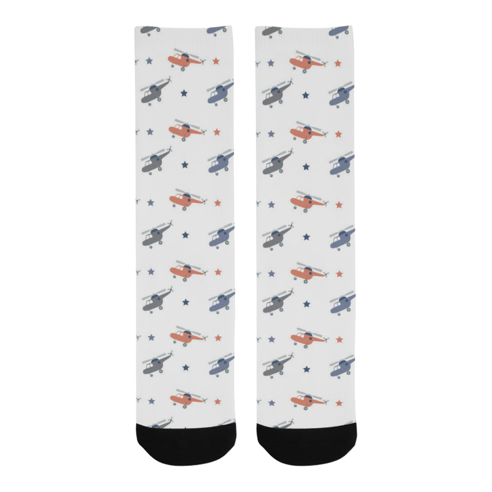 Cute helicopter star pattern Crew Socks