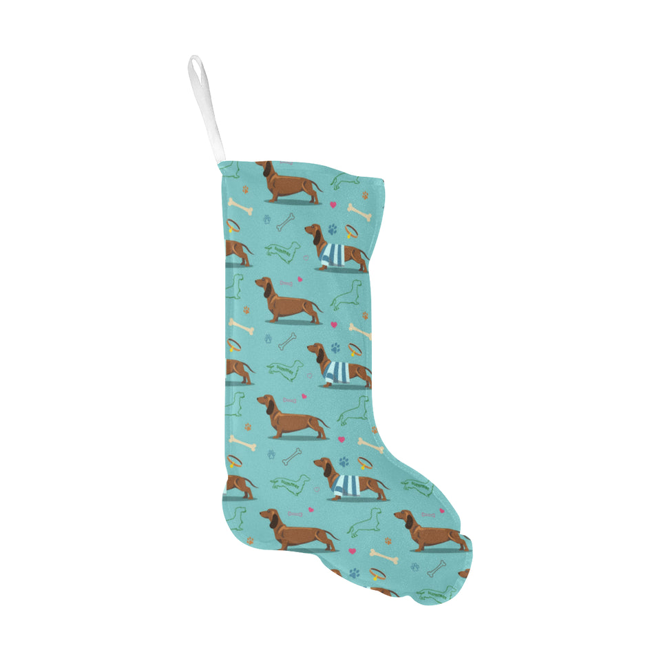 Dachshund decorative background Christmas Stocking