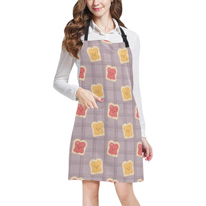 Bread Toast Pattern Print Design 05 All Over Print Adjustable Apron