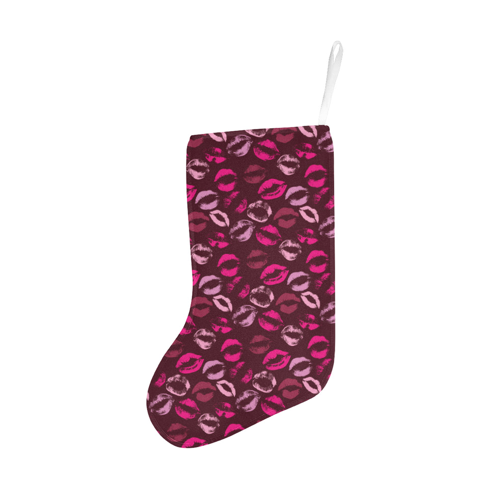 Lips Pattern Print Design 03 Christmas Stocking