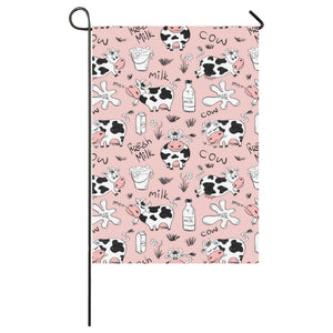 Cows milk product pink background House Flag Garden Flag