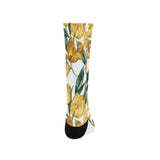 yellow tulips pattern Crew Socks