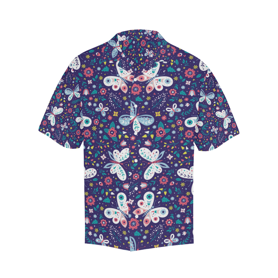 Colorful butterfly flower pattern.eps Men's All Over Print Hawaiian Shirt