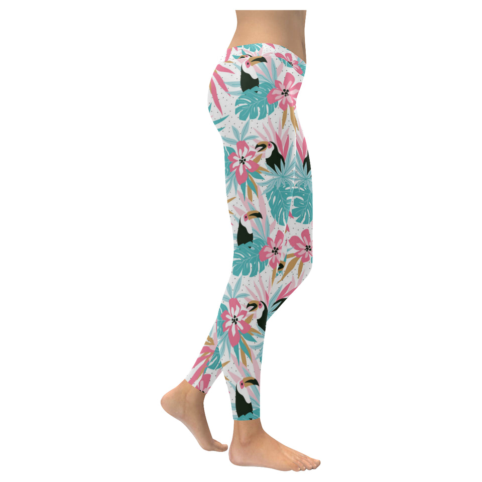 Toucan tropical flower leave pattern Women's Legging Fulfilled In US
