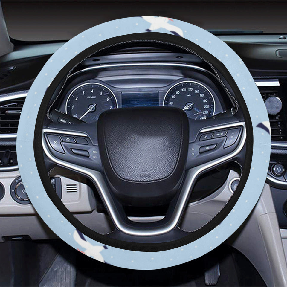 Seagull Pattern Print Design 02 Car Steering Wheel Cover