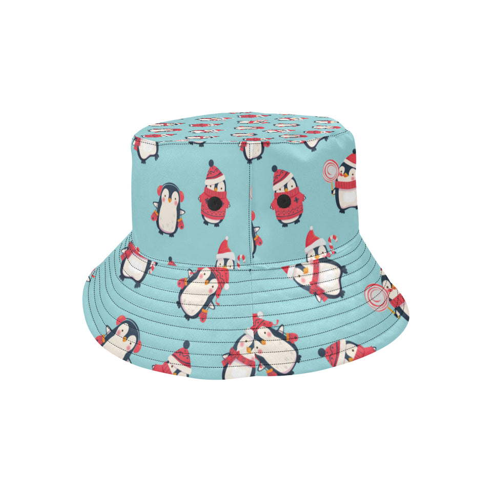 Cute penguin christmas  design pattern Unisex Bucket Hat