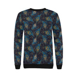 Beautiful peacock feather pattern Women's Crew Neck Sweatshirt