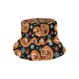 Pumpkin flowers spiderweb Halloween theme Unisex Bucket Hat
