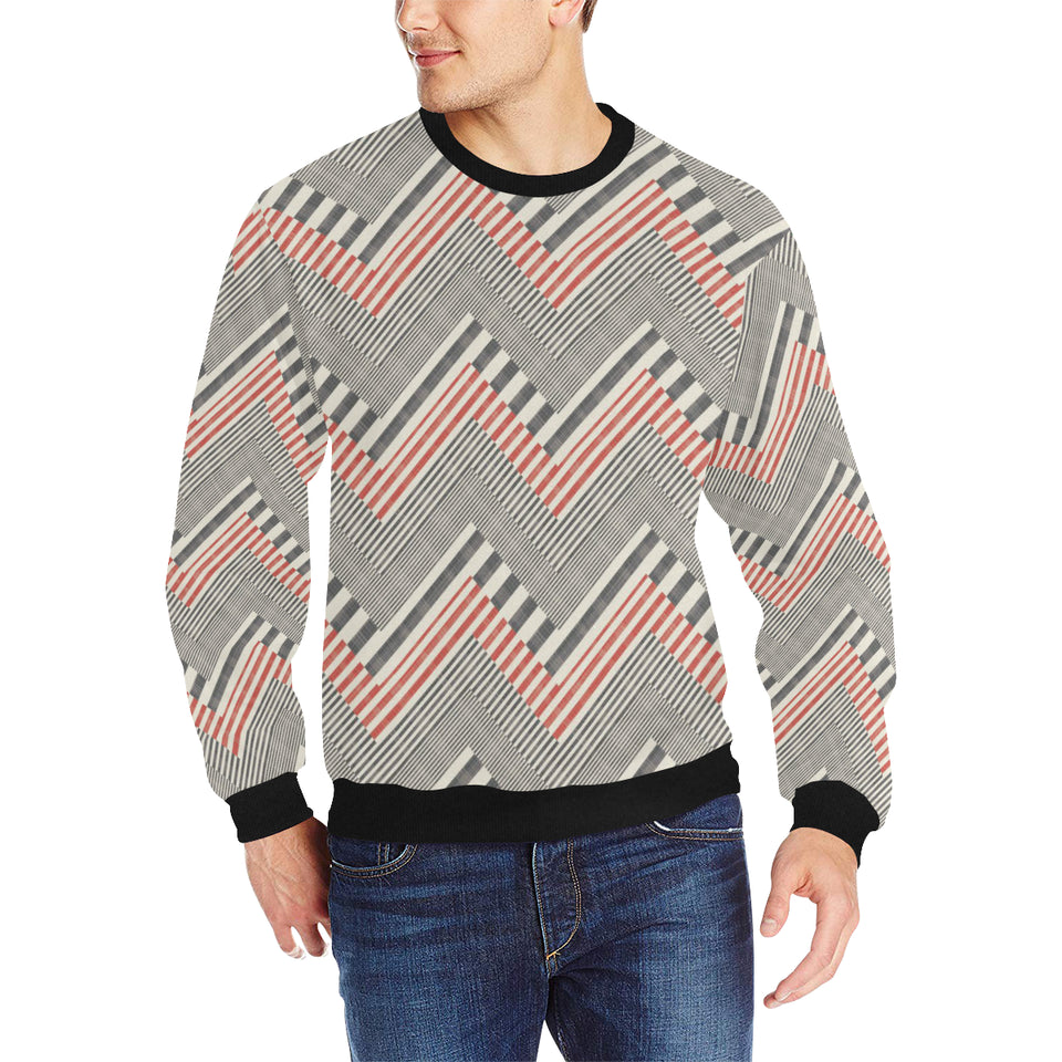 zigzag chevron striped pattern Men's Crew Neck Sweatshirt