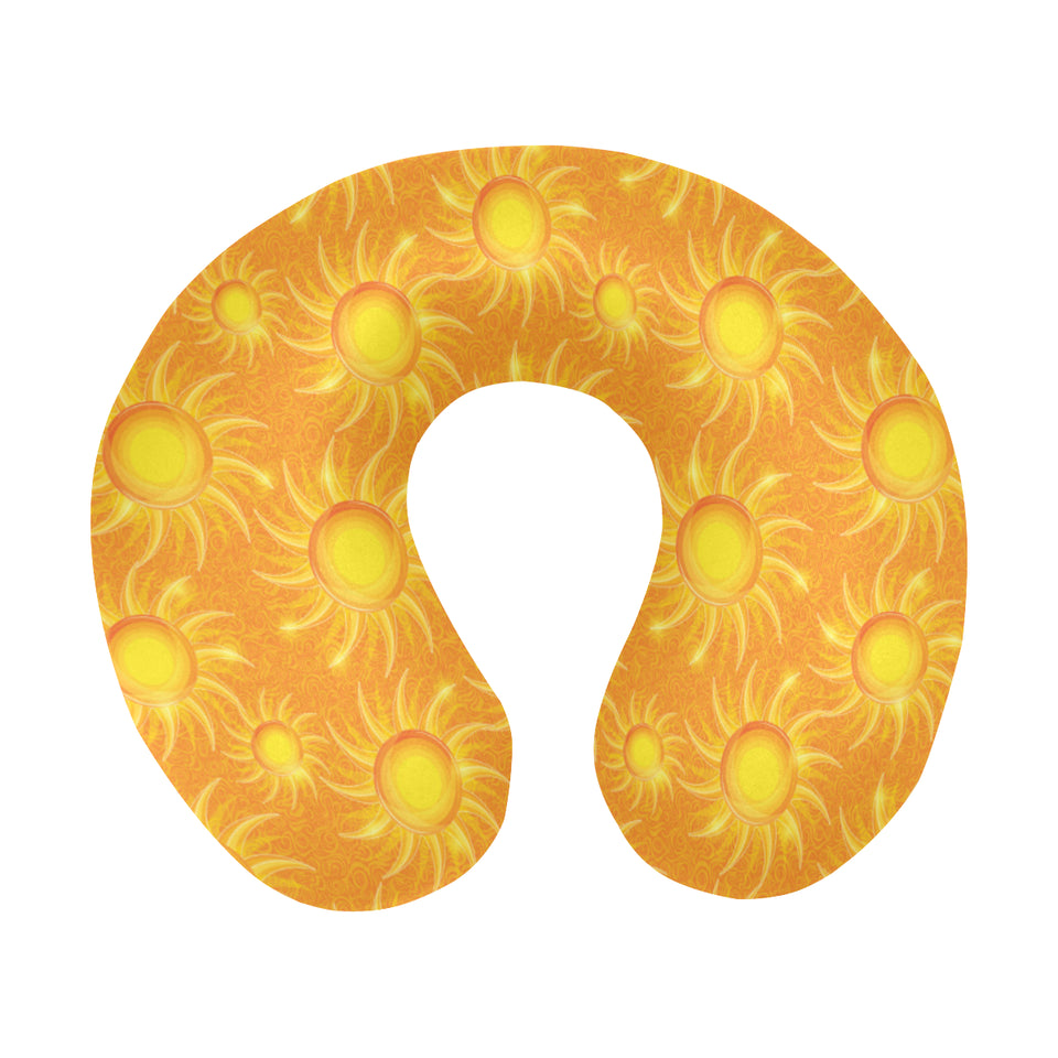 Sun orange background U-Shaped Travel Neck Pillow