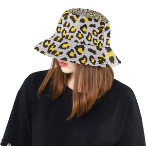 Gray Leopard print pattern Unisex Bucket Hat