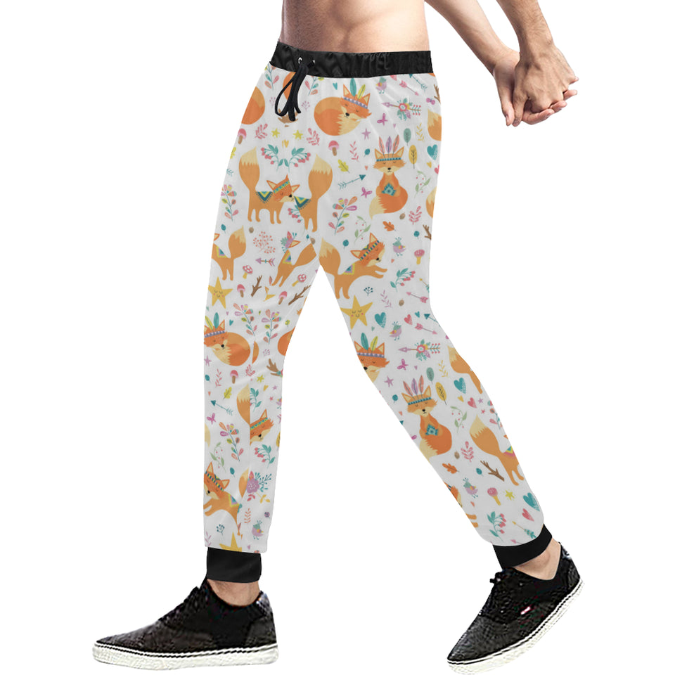 cute tribal fox pattern Unisex Casual Sweatpants