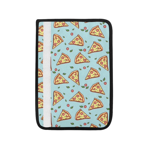 Hand drawn pizza blue background Car Seat Belt Cover